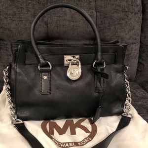 Michael Kors bag black leather silver hardware
